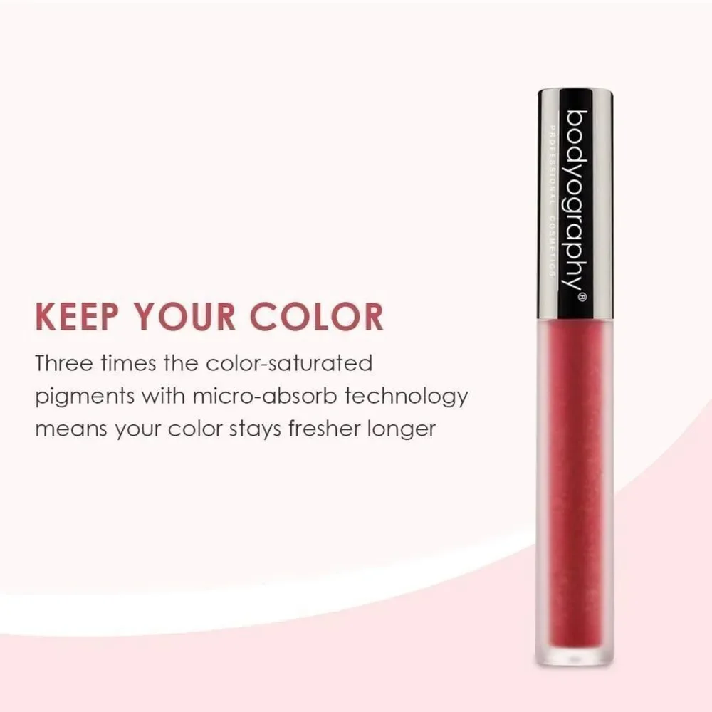 Bodyography Lip Lava Liquid Lipstick - Strawberry Moon/Metallic Red - NIB